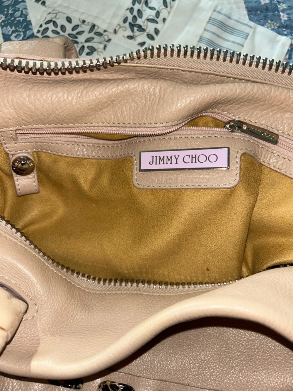Jimmy Choo, yummy pebbled, and woven  leather  bag and dust bag - Picture 6 of 15